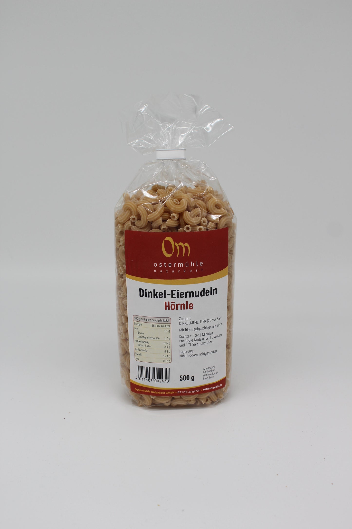Dinkelnudeln mit Ei 500g, versch. Formen