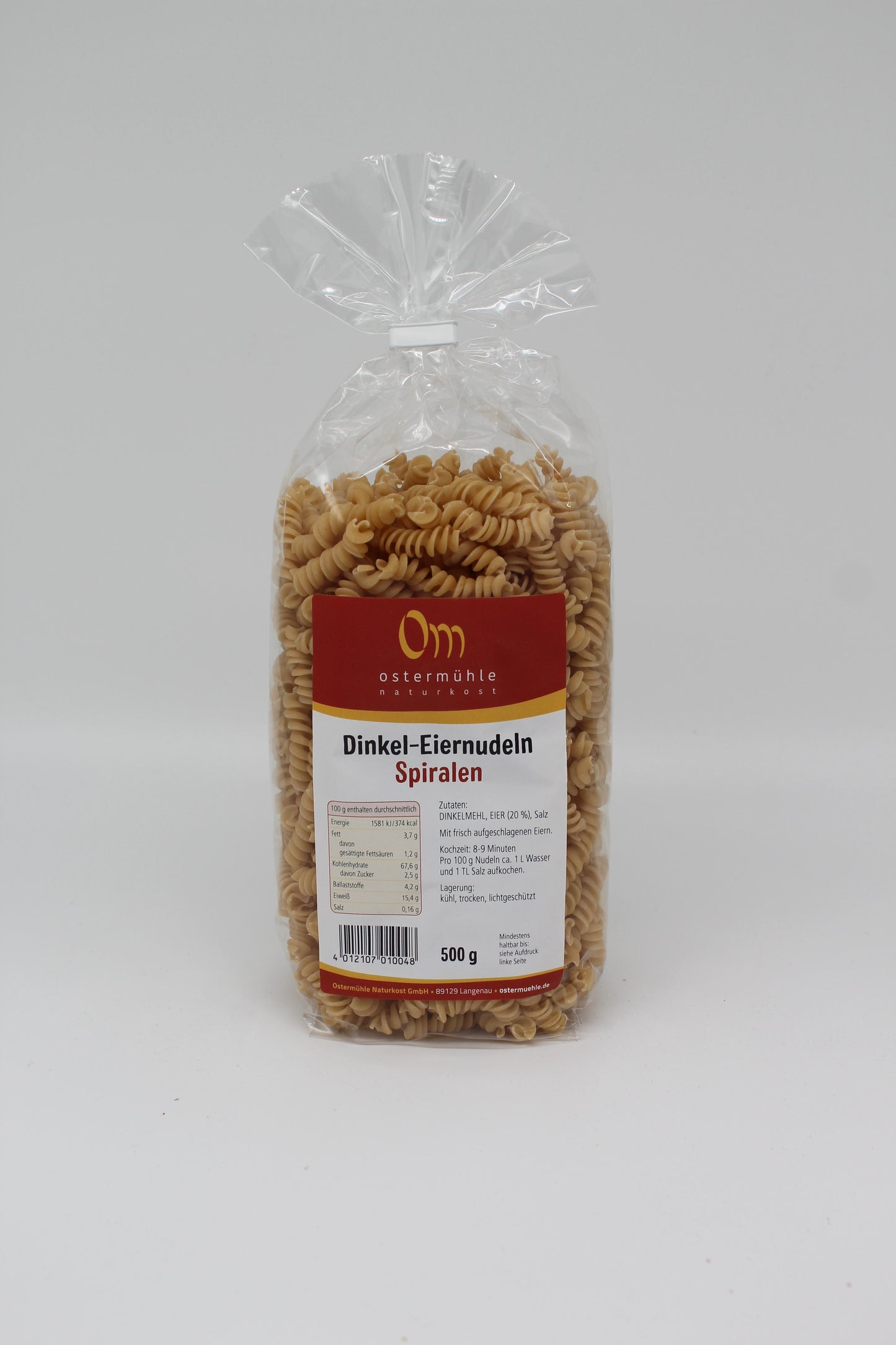 Dinkelnudeln mit Ei 500g, versch. Formen