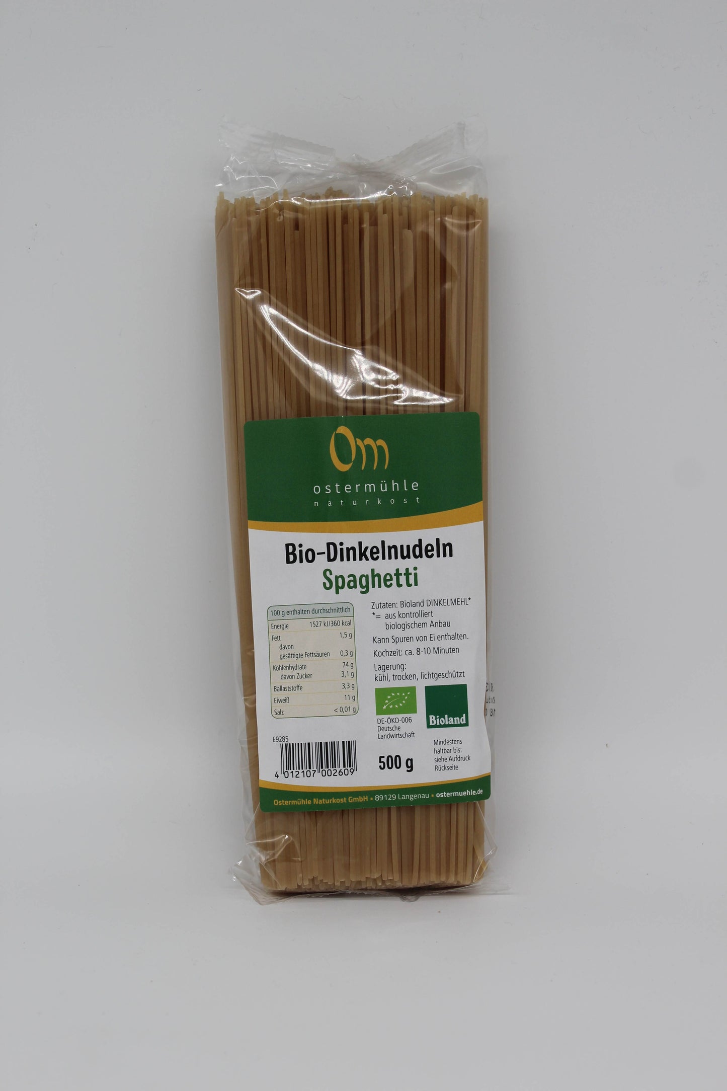 Bio Dinkelnudeln ohne Ei
