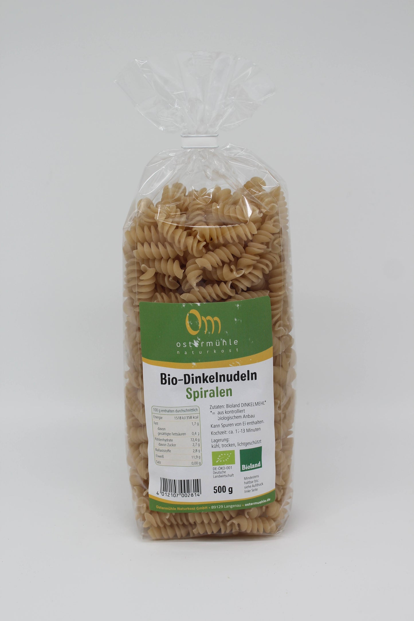 Bio Dinkelnudeln ohne Ei