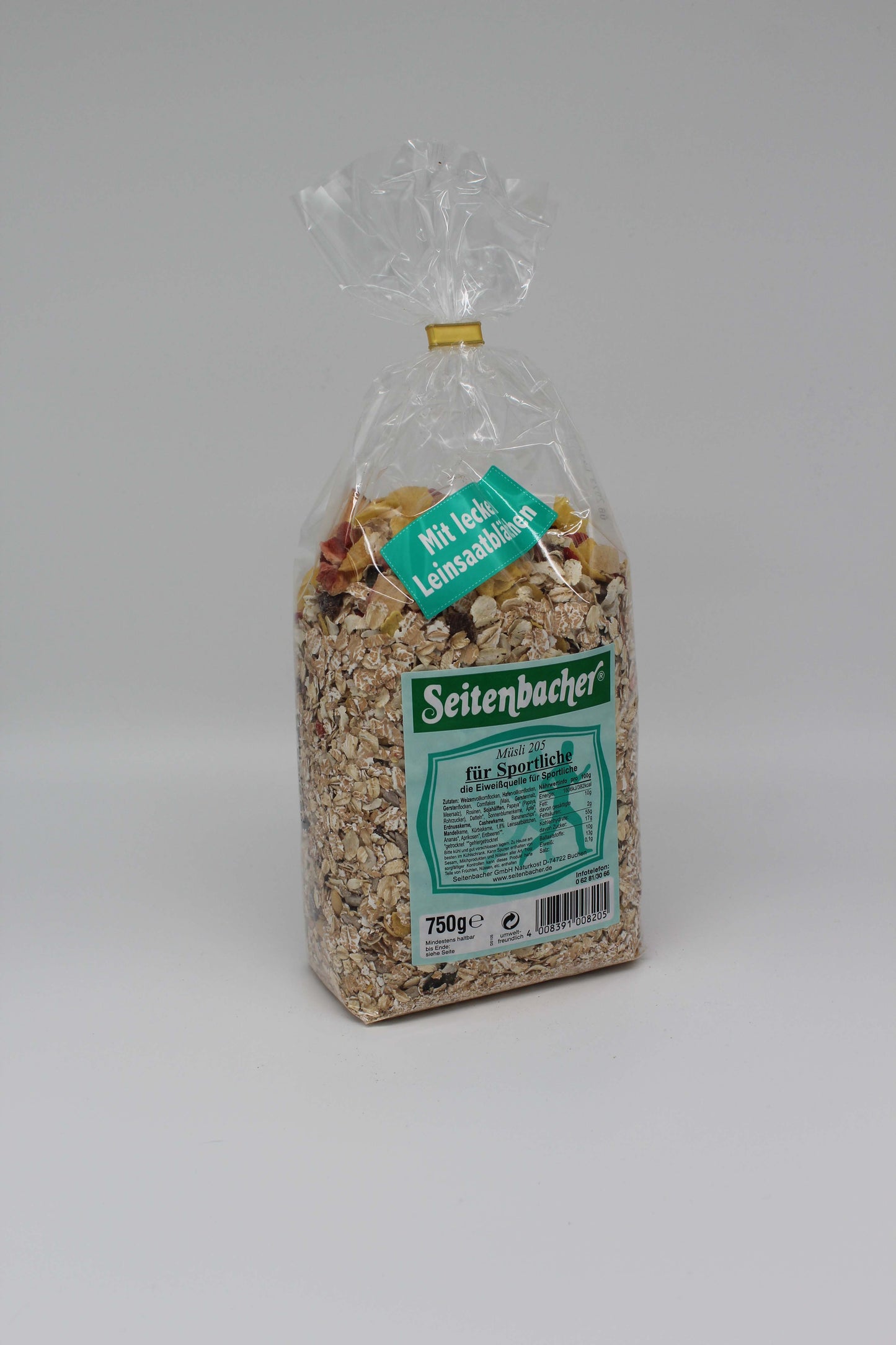 Müsli für Sportliche, Seitenbacher 750 g