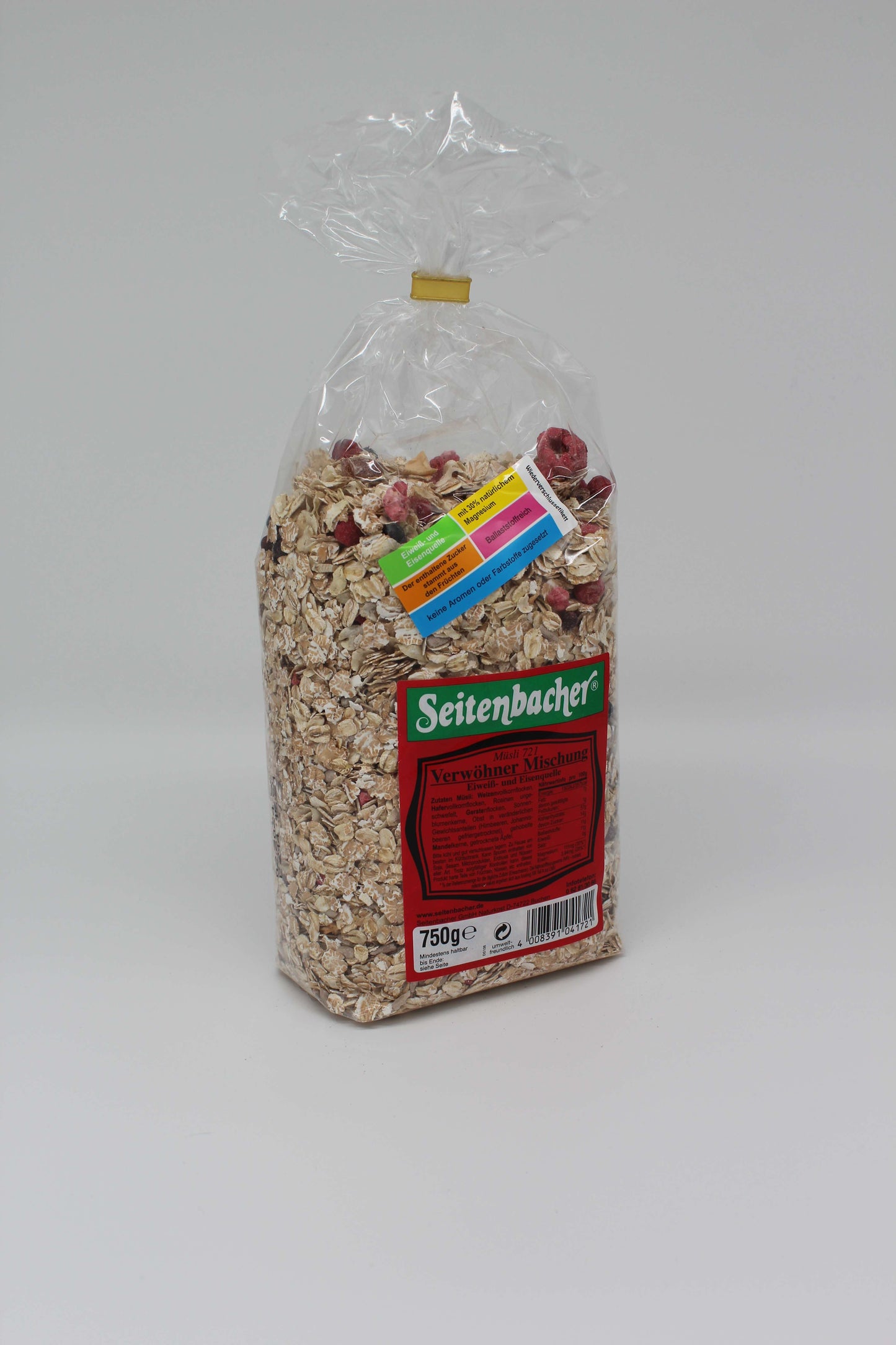 Verwöhnermüsli, Seitenbacher 750 g